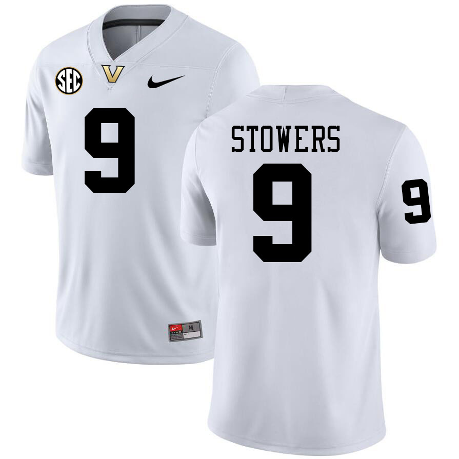 Eli Stowers Jersey,Vanderbilt Commodores #9 Eli Stowers Football Jersey,Uniforms-White